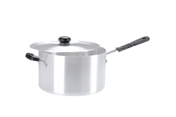 22cm Aluminium Medium Duty Saucepan with helper handle (1022)