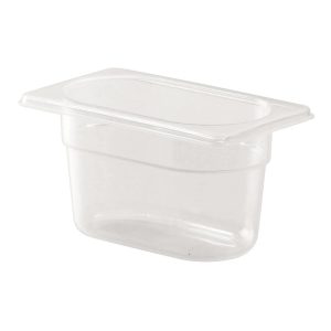 1/9 One Ninth Size Polypropylene Gastronorm Container 100mm Deep
