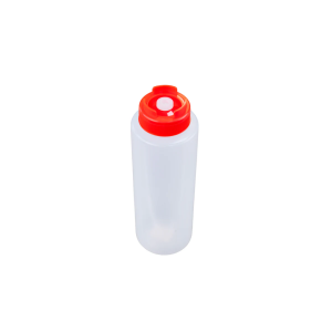 32oz Red Sauce Bottle - Silicone Anti Drip Tip (7828)