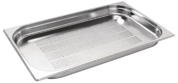 1/1 Full Size Perforated Stainless Steel Gastronorm Container 65mm Deep