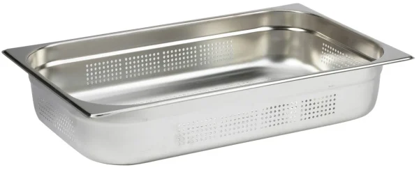 1/1 Full Size Perforated Stainless Steel Gastronorm Container 100mm Deep