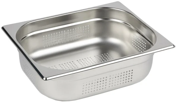 1/2 Half Size Perforated Stainless Steel Gastronorm Container 100mm Deep