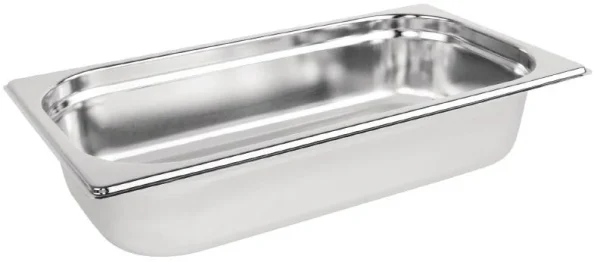 1/3 One Third Size Stainless Steel Gastronorm Container 65mm Deep