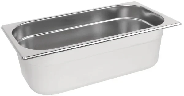 1/3 One Third Size Stainless Steel Gastronorm Container 100mm Deep