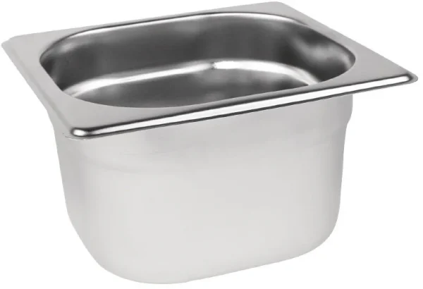 1/6 One Sixth Size Stainless Steel Gastronorm Container 100mm Deep