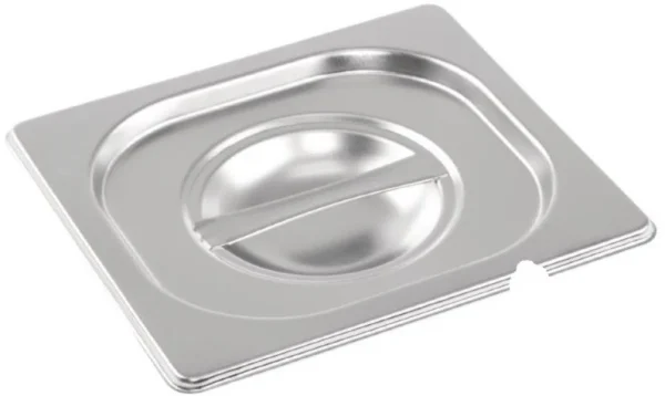 1/3 One Third Size Stainless Steel Gastronorm Container Notched Lid