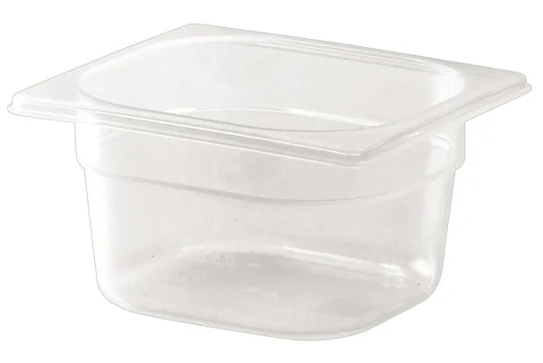 1/6 One Sixth Size Polypropylene Gastronorm Container 100mm Deep