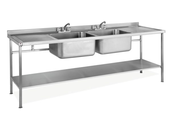 DOUBLE BOWL DOUBLE DRAINER SINK UNIT 2400L