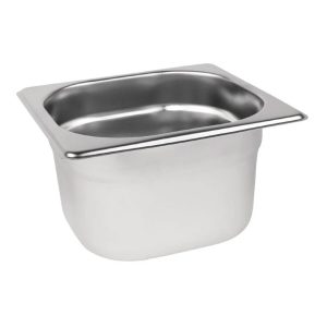 1/6 One Sixth Size Stainless Steel Gastronorm Container 100mm Deep