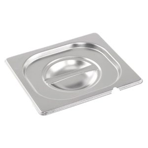 1/6 One Sixth Size Stainless Steel Gastronorm Container Notched Lid