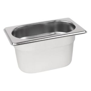 1/9 One Ninth Size Deep Stainless Steel Gastronorm Container 100mm Deep