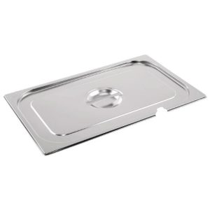 1/1 Full Size Stainless Steel Gastronorm Container Notched Lid