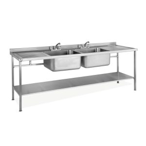 DOUBLE BOWL DOUBLE DRAINER SINK UNIT 2400L