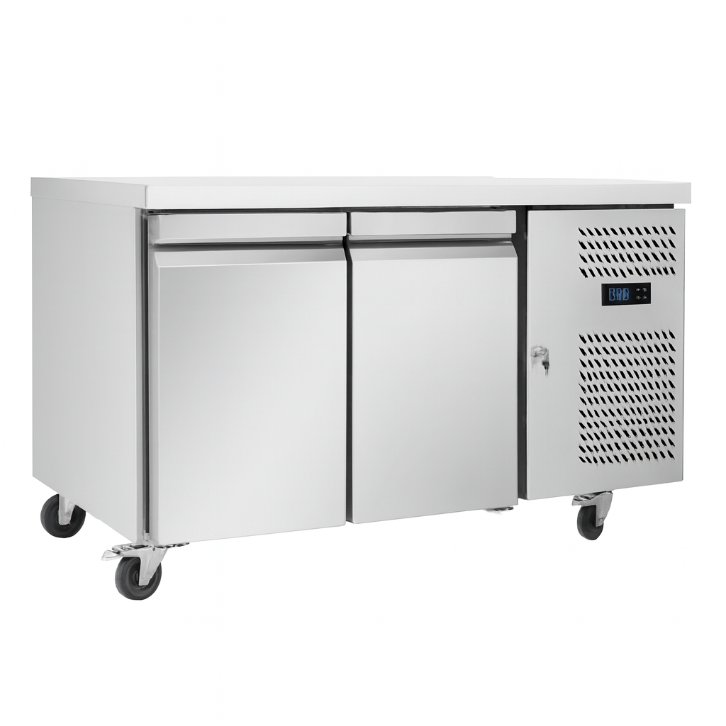 two door under counter commercial fridge